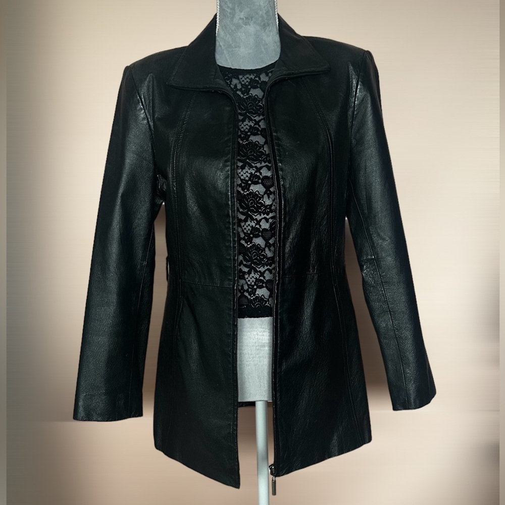 EUC Leather Coat Jacket S-M